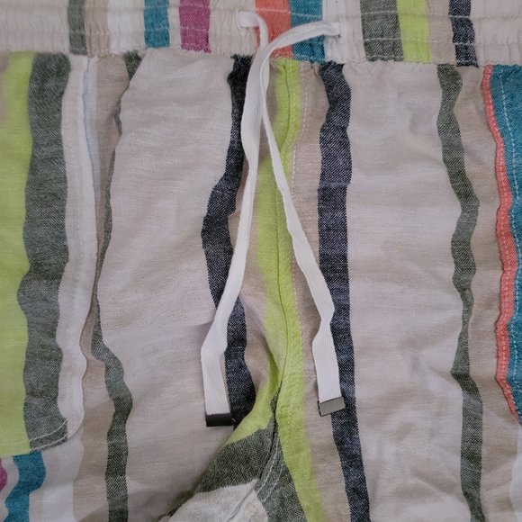 Rainbow Stripes Time and Tru Striped Linen Shorts  Size 3X Size 22 - Picture 7 of 16